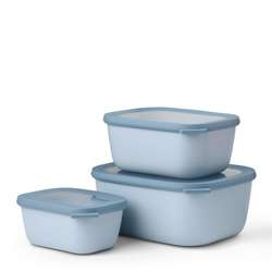 Mepal - Zestaw 3 misek Cirqula prostokątna 750 1500 3000 Nordic Blue