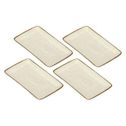 Rose&Tulipani - zestaw 4 tac prostokątnych 20x13 cm Concerto Avorio