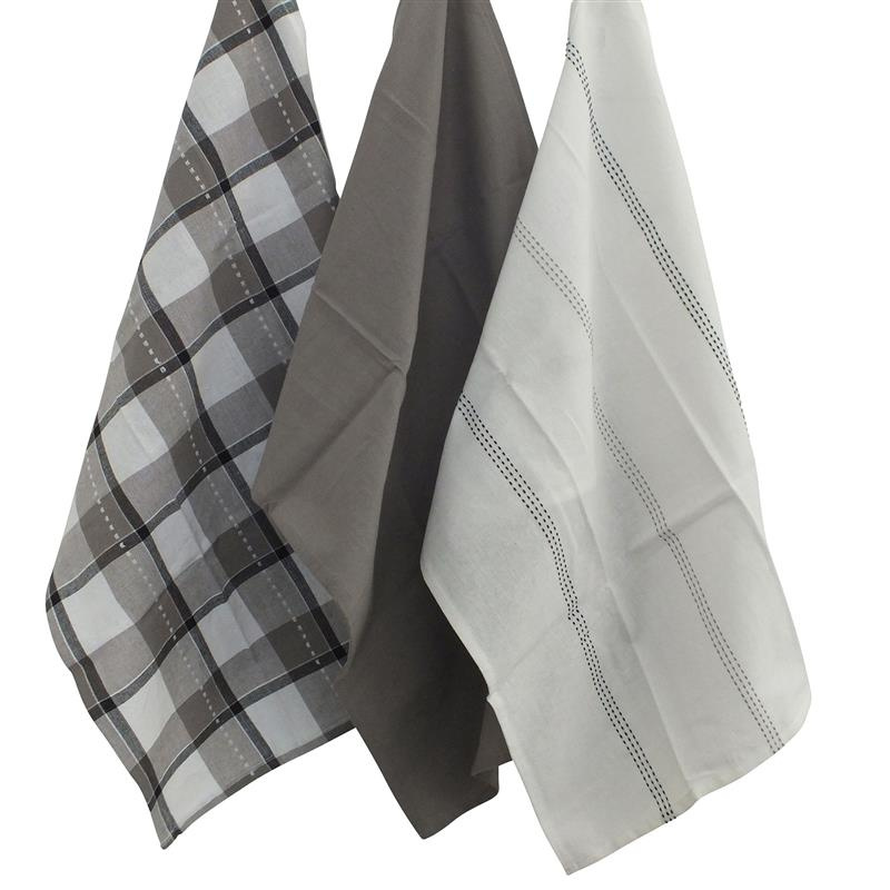 Kela - Zestaw ścierek kuchennych 3el. taupe Pasado