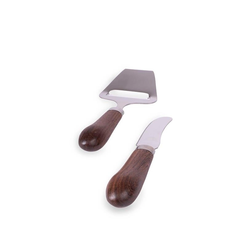 Sagaform - krajacz do sera i nóż do smarowania, drewno wenge/stal nierdzewna Astrid