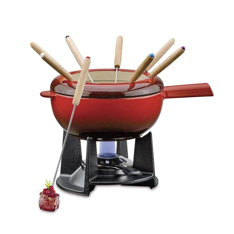Spring - zestaw do fondue serowego, dla 8 os., 2,0 l, żeliwo, czerwony FONDUE