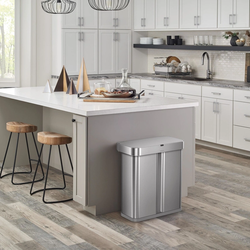simplehuman - Kosz na śmieci 58L LINER POCKET RECYCLER - sensor
