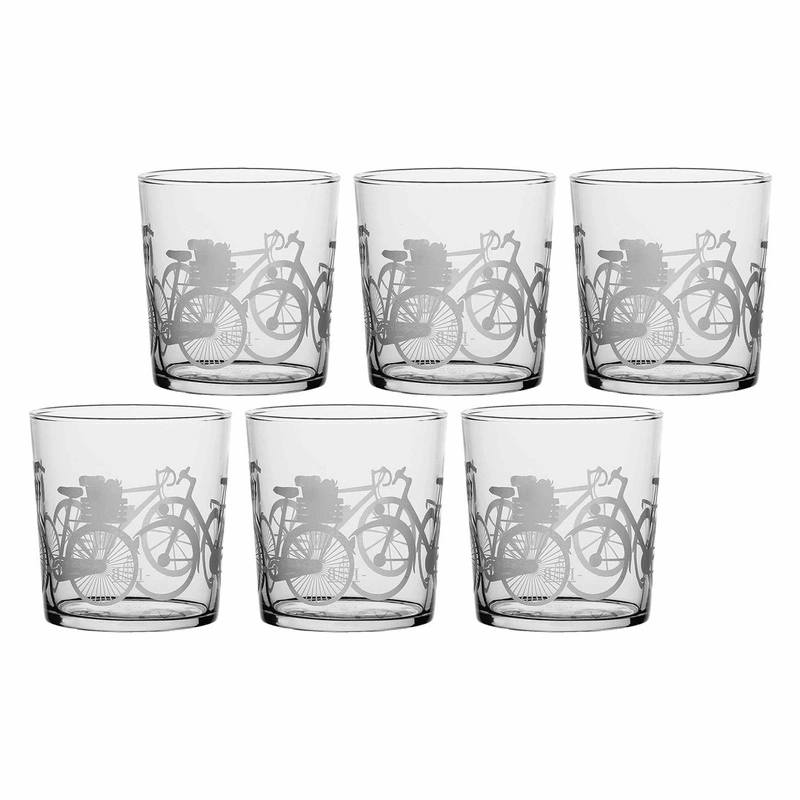 La Porcellana Bianca - zestaw 6 szklanek z grubym dnem rower 350 ml Babila