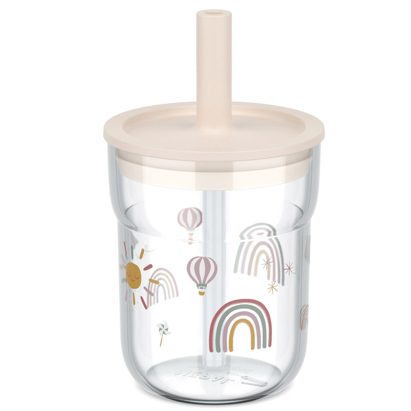 Mepal - Szklanka dziecięca ze słomką Mio 250ml Sunshine & Rainbow