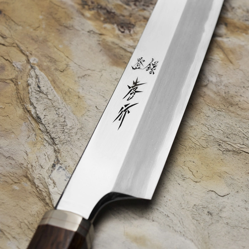 Sakai Takayuki - Shiden Silver#3 Nóż Kengata Yanagiba 27 cm