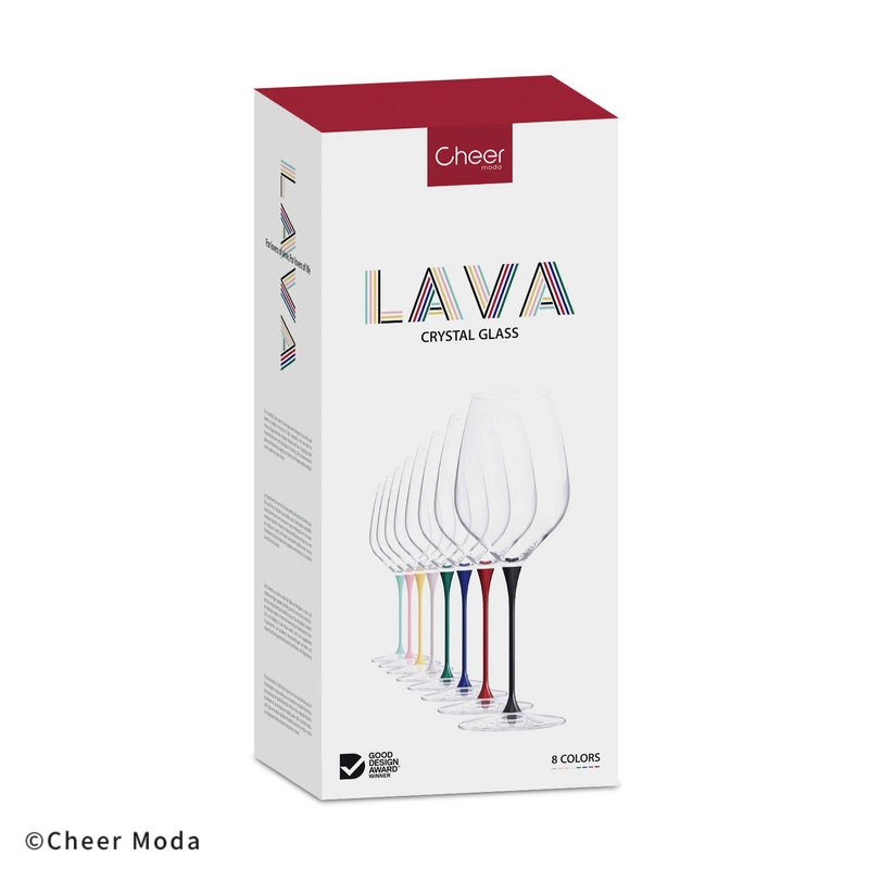 Cheer Moda - Kieliszek do wina Lava Glass czerwony