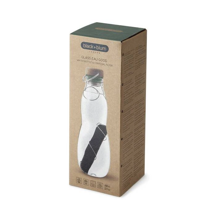 Black+Blum - Butelka na wodę EAU GOOD w pokrowcu, oliwkowa