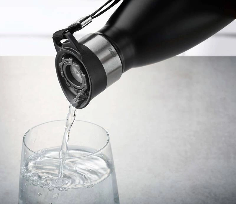 GEFU - butelka termiczna 750 ml, czarna OLIMPIO