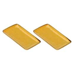 Rose&Tulipani - zestaw 2 tac prostokątnych 27x19 cm Concerto Ocra