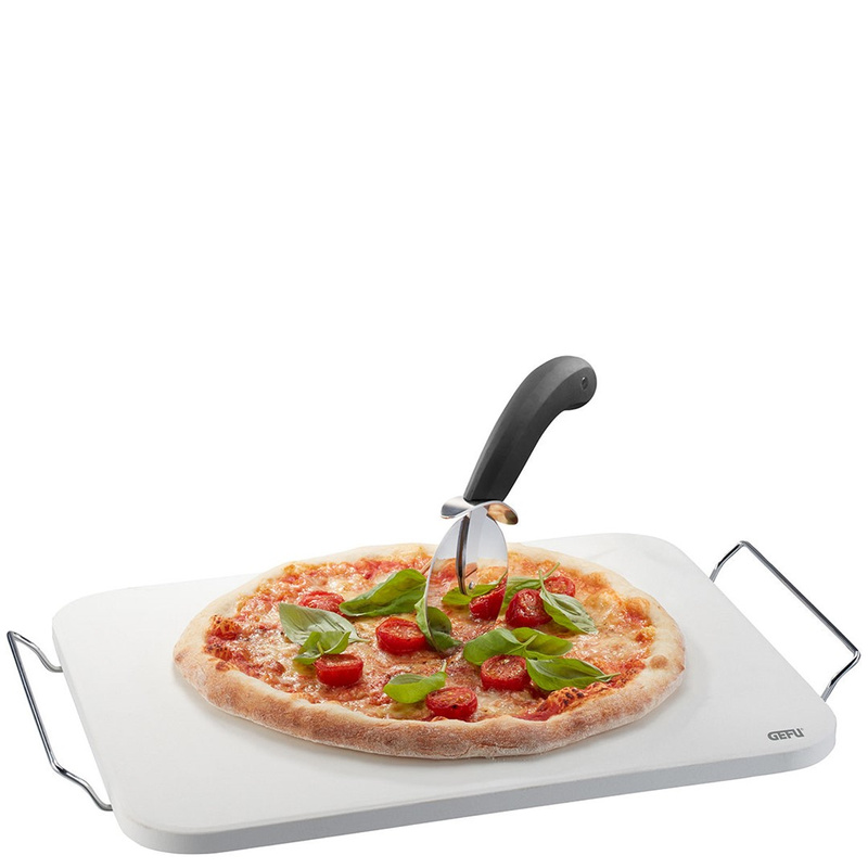 GEFU - DARIOSO Zestaw: Nóż do pizzy + kamień ze stojakiem prostokątnym