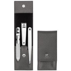 Zwilling - zestaw do manicure – antracytowe skórzane etui, 3 elementy Classic Inox