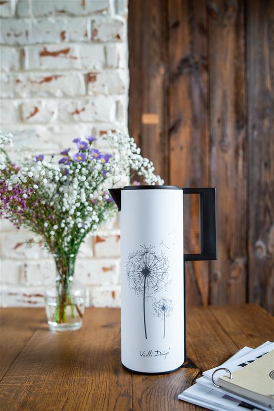 Vialli Design - Termos z wkładem szklanym 1L CORTO biały