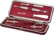 Erbe Solingen - Zestaw do manicure 5 cz. stal niklowana czerwony, sztywne etui