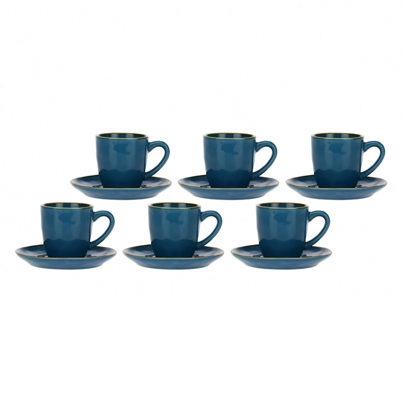 Rose&Tulipani - zestaw 6 filiżanek do espresso 90 ml Concerto Blu Avio