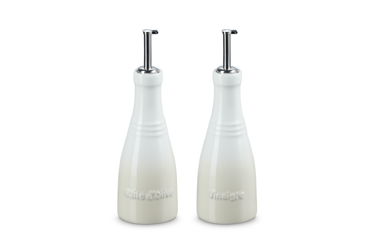 Le Creuset - zestaw butelek do octu i oliwy  240 ml meringue