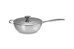 Le Creuset - 3-ply Plus Patelnia Sautè z Pokrywką i Uchwytem Stal Nierdzewna Nieprzywierająca 24 cm
