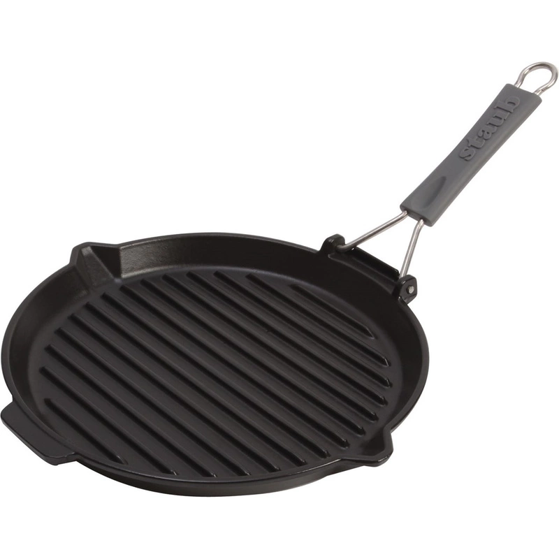 Staub - patelnia grillowa  żeliwna okrągła czarna 27 cm 