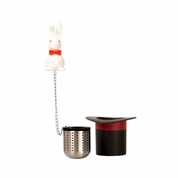 Dexam - zaparzaczka do herbaty z podstawką, królik w kapeluszu, śred. 6 x 9 cm Magic Rabbit