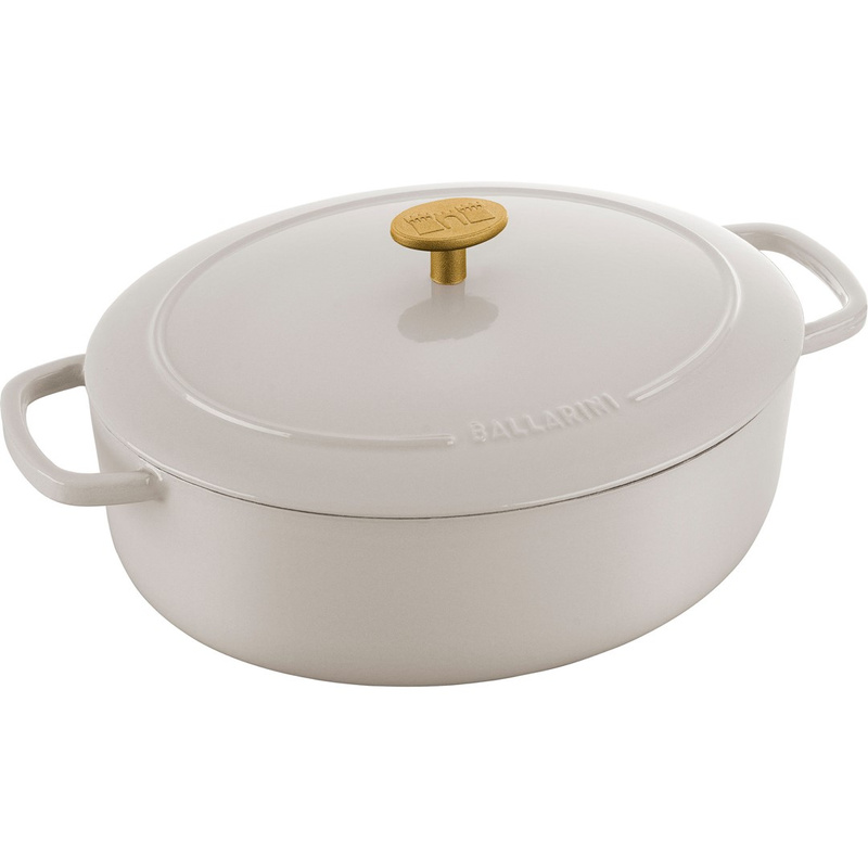Ballarini - garnek żeliwny owalny 5.5 ltr, kość słoniowa Bellamonte