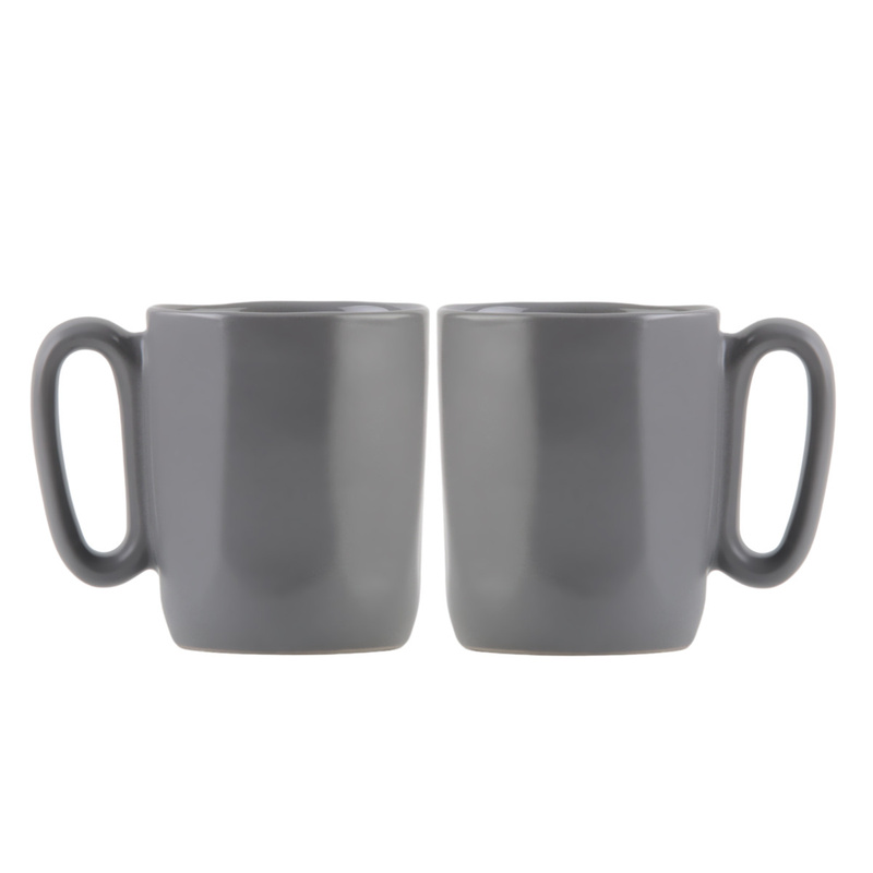 Vialli Design - Dwa kubki ceramiczne z uszkiem 80 ml Fuori szare