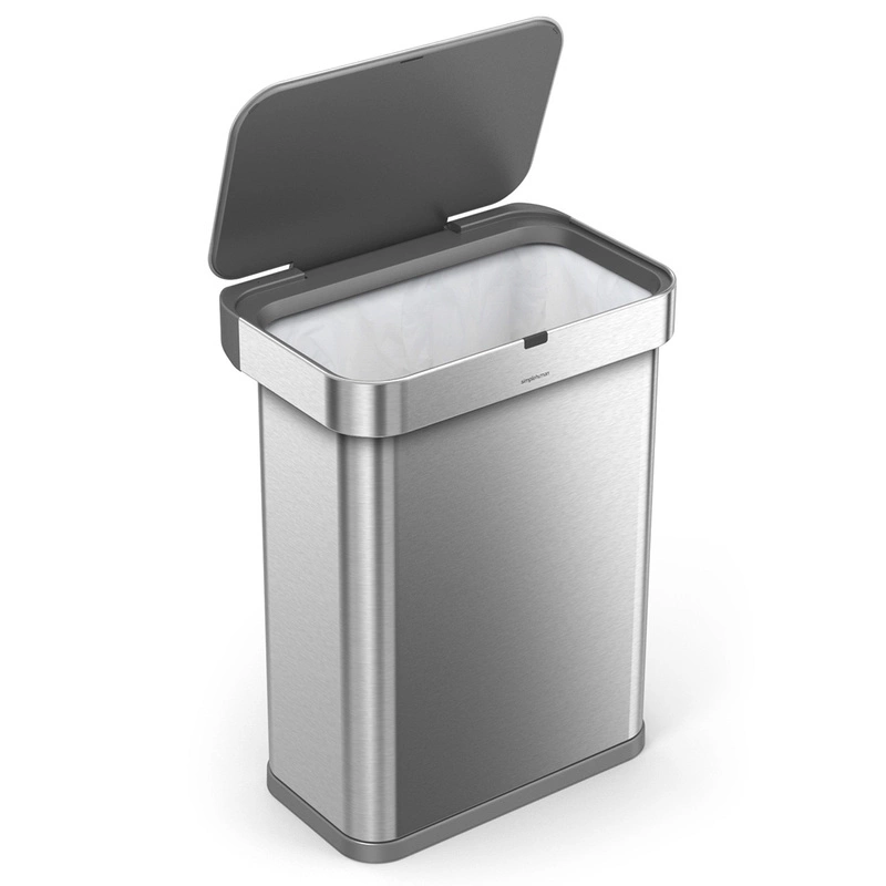 simplehuman - Kosz na śmieci 58L LINER POCKET stal matowa - sensor