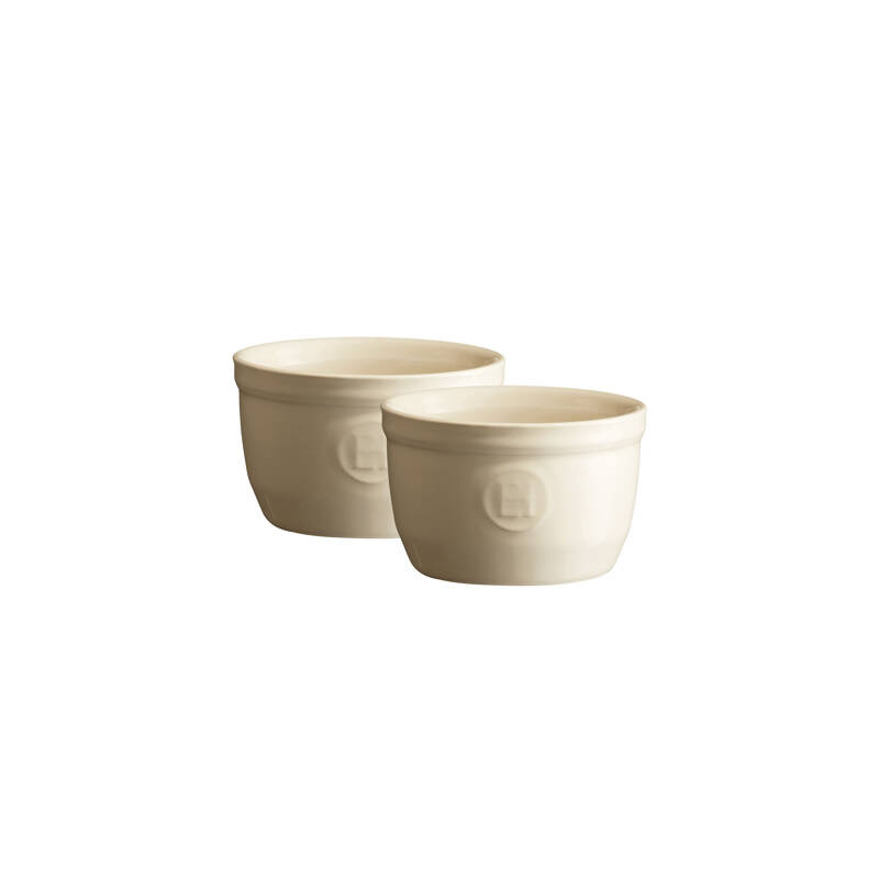 Emile Henry - Zestaw dwóch miseczek do zapiekania typu ramekin - N°9 - kremowy