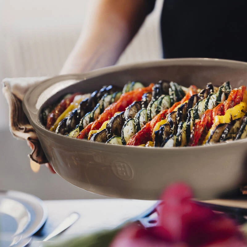 Emile Henry - Małe owalne naczynie do zapiekania - 24x17,5cm - kremowy