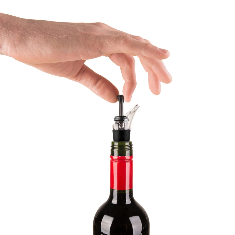 VACU VIN - Korek próżniowy z nalewakiem do wina czarny