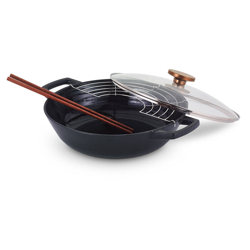 Beka - Wok żeliwny z pokrywką 30cm NORI
