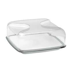 Guzzini - QUADRAT.CHEESE DISH SET:taca,COVER,CHOPPING BOARD