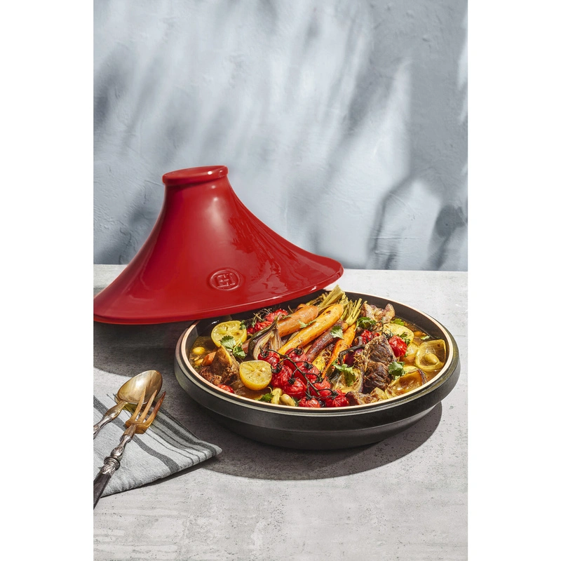 Emile Henry - Tagine Delight indukcja 26cm 2L - czerwono - czarny