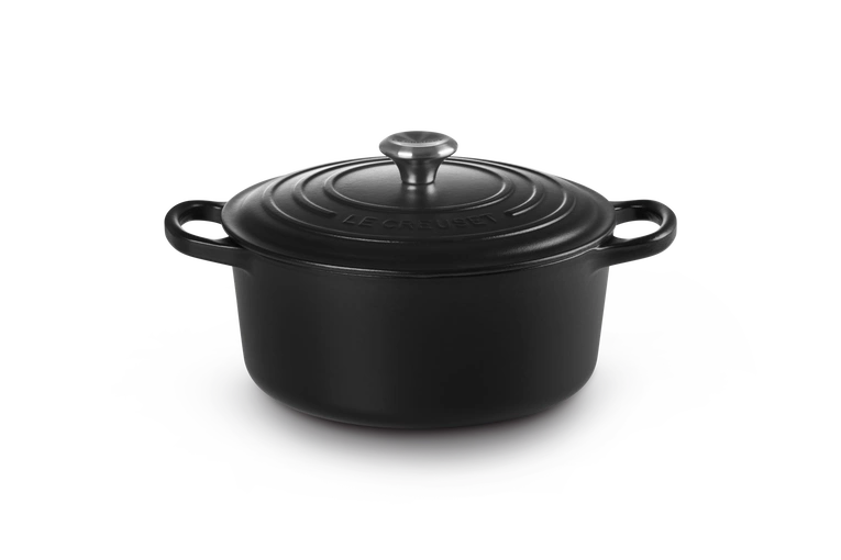 Le Creuset - brytfanna żeliwna emaliowana Signature okrągła 22 cm 3,3 l czarna