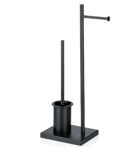 Kela - Stojak WC+szczotka toaletowa czarny Devin