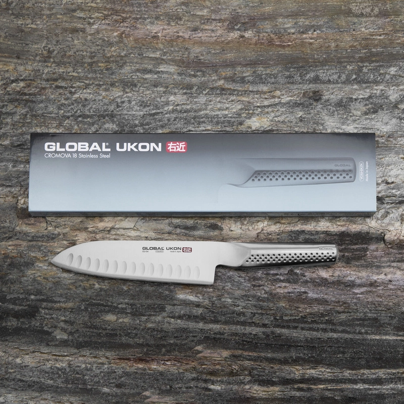 Global - Ukon Nóż Santoku żłobiony 18,5 cm