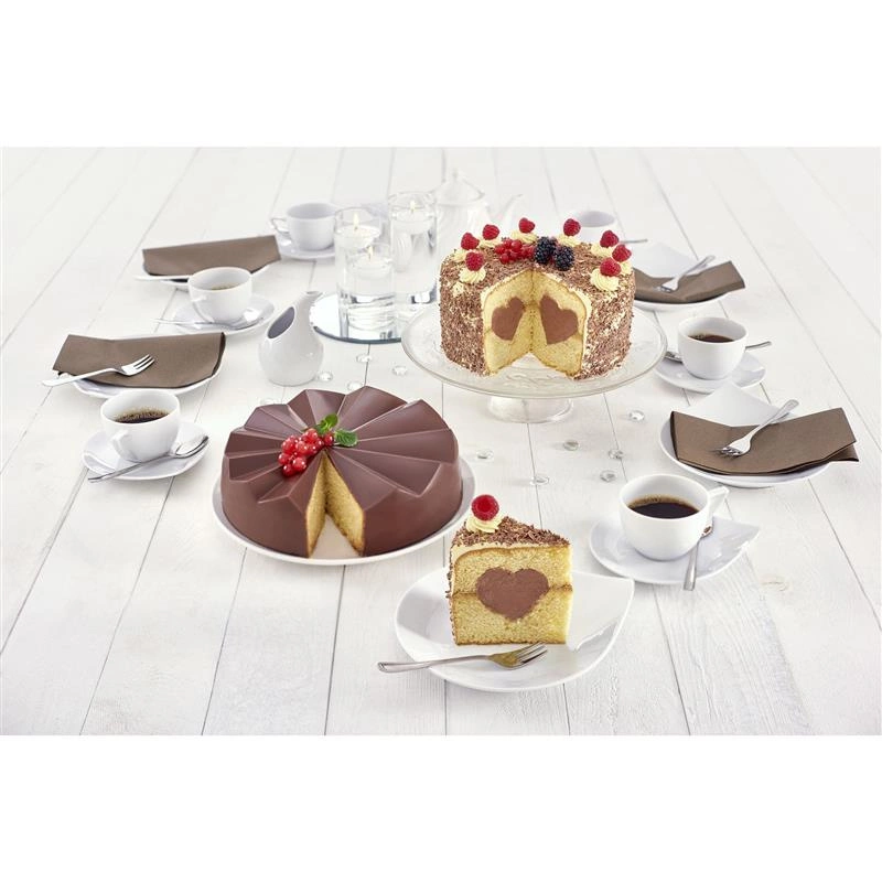 Lurch - forma na tort z sercem, 2 el., silikon, śred. 21 cm FlexiForm