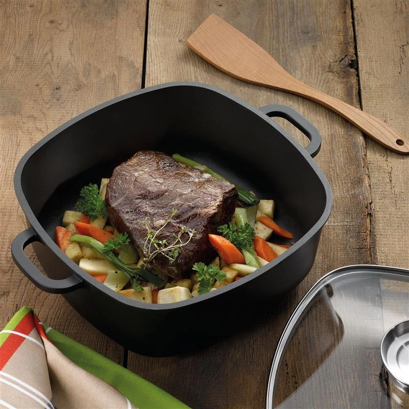 Kela - Naczynie kwadratowe 6l+pokrywa szklana Kerros