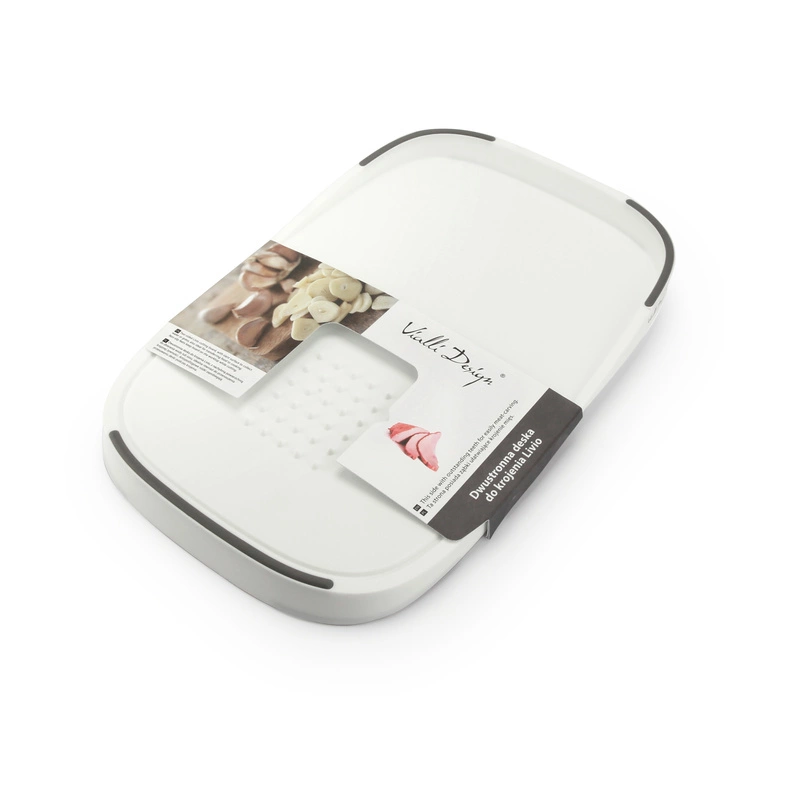 Vialli Design - Dwustronna deska do krojenia biało-szara Livio