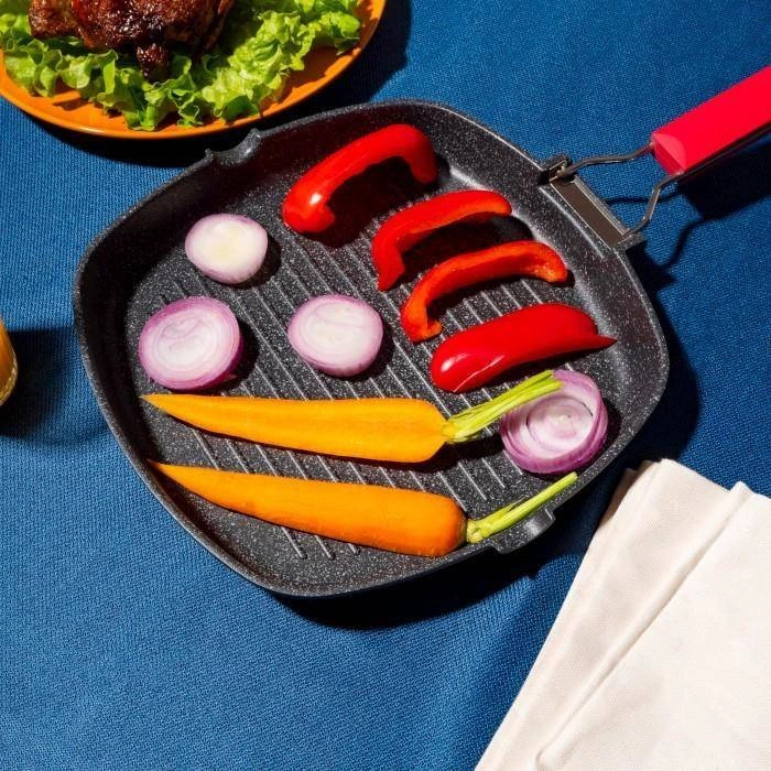 Moneta - Patelnia grillowa ze składaną rączką 28cm ind