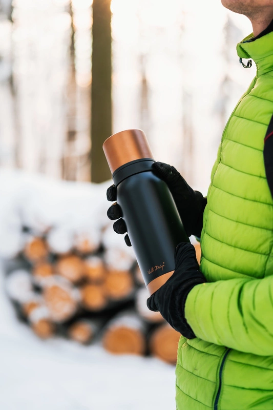 Vialli Design - Termos turystyczny 1l FUORI czarny Rose Gold