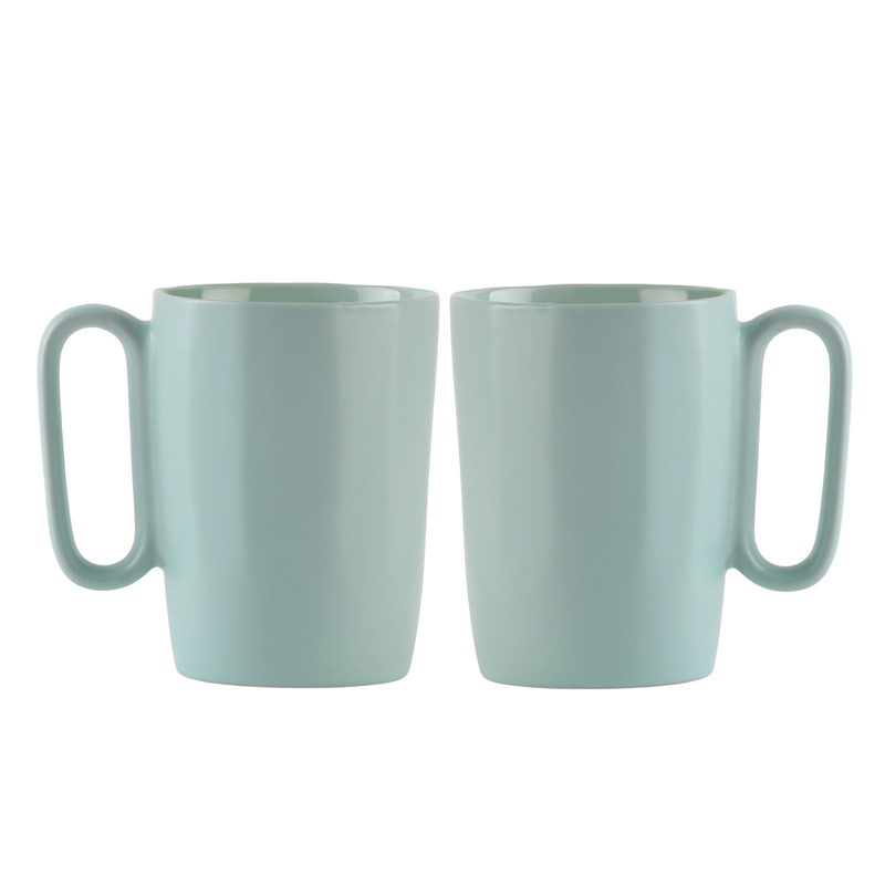 Vialli Design - Dwa kubki ceramiczne z uszkiem 250 ml Fuori miętowe