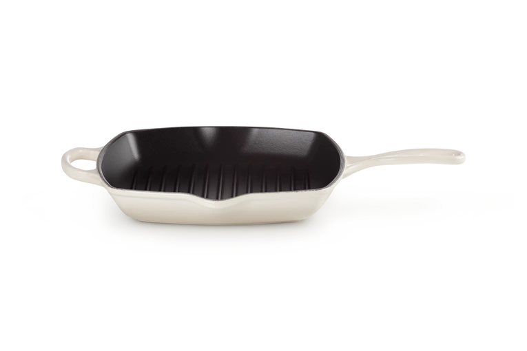Le Creuset - patelnia żeliwna grillowa z dwoma uchwytami 26 cm Meringue