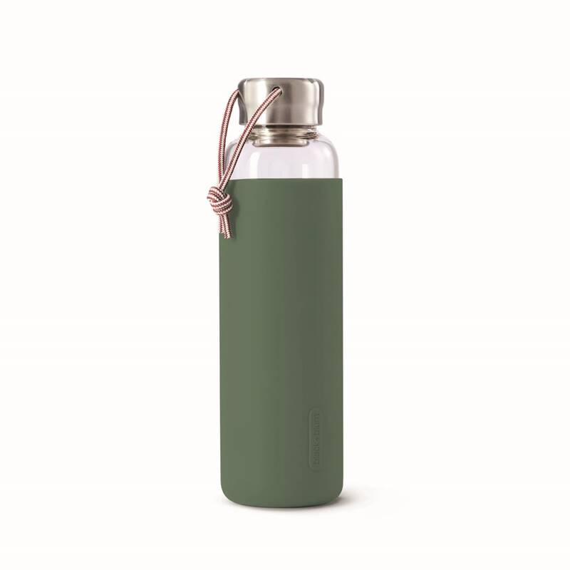Black & Blum - Butelka szklana na wodę 600ml, oliwkowa