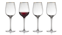 Lyngby Glas - Kieliszki do czerwonego wina Palermo 400 ml 4 sztuki złote
