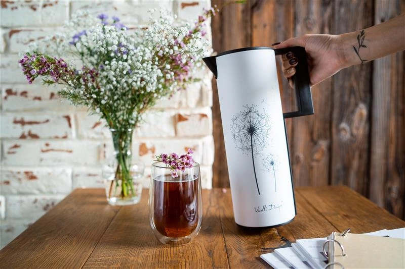 Vialli Design - Termos z wkładem szklanym 1L CORTO biały