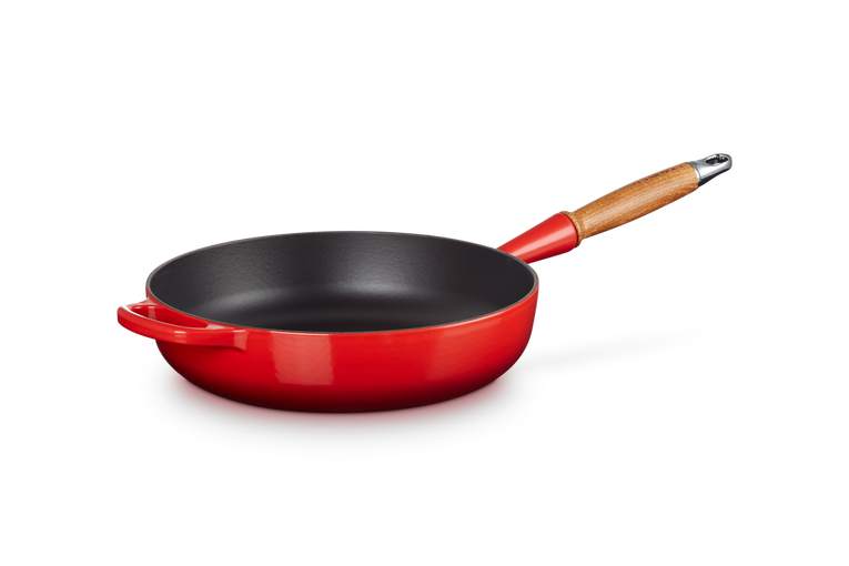 Le Creuset - głęboka patelnia żeliwna wiśniowa Sauté 28 cm