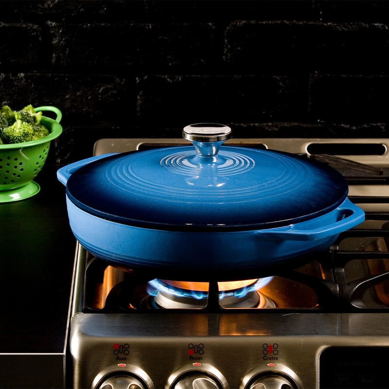 Lodge - Garnek żeliwny emaliowany - niebieski 3,5L