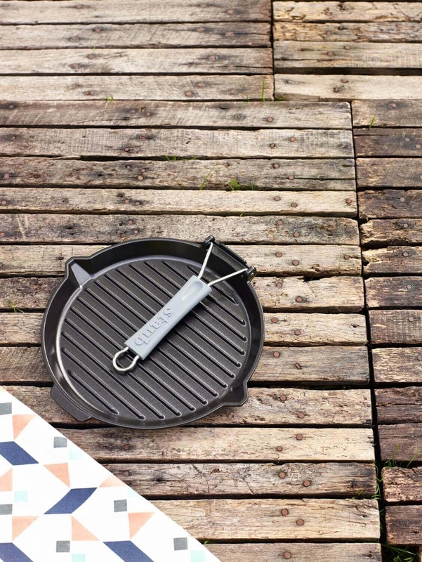 Staub - patelnia grillowa żeliwna okrągła czarna 27 cm