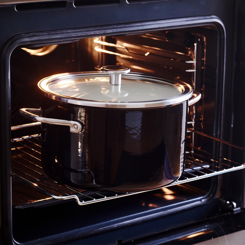 KitchenAid - Garnek emaliowany z pokrywką 6L - czarny