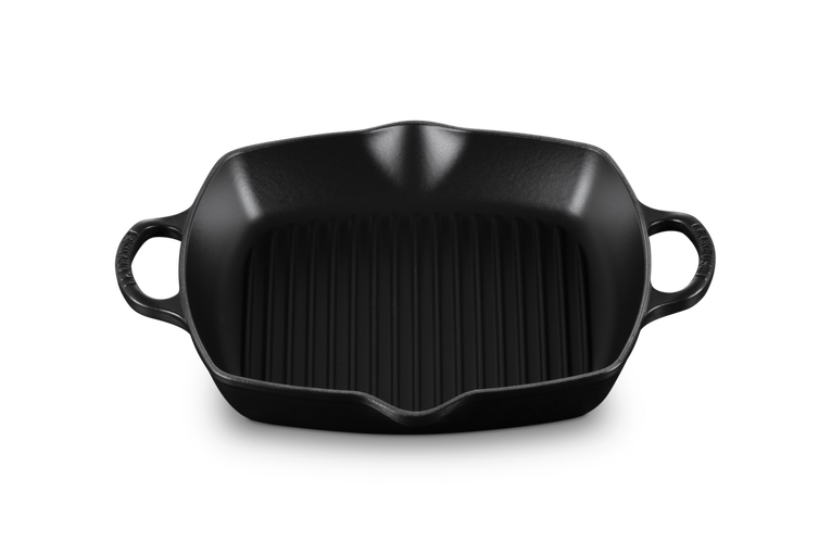 Le Creuset - patelnia żeliwna grillowa z dwoma uchwytami 30 cm Czarny Mat