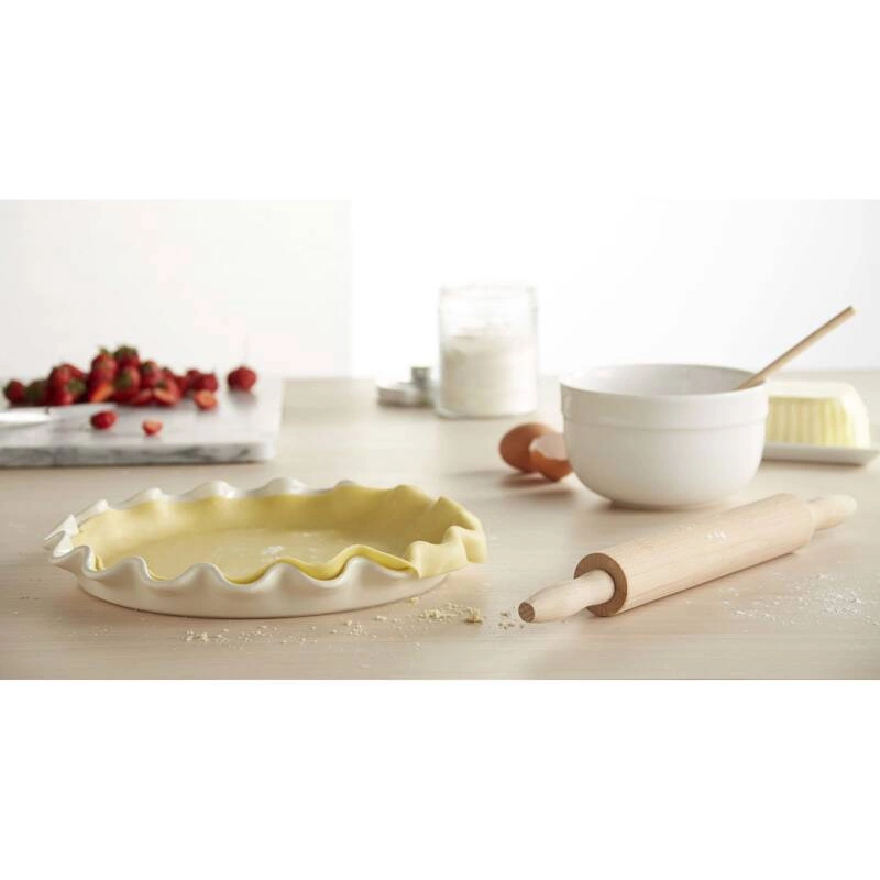 Emile Henry - Naczynie do tarty z falbaną 33cm kremowy